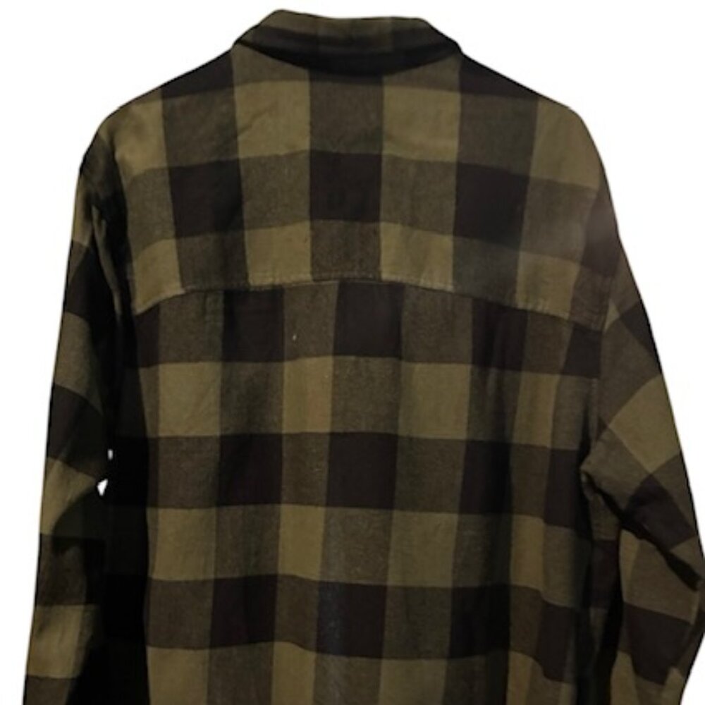 H&M Divided Long Sleeve Collared Button Down Flannel Shirt-Size XL-Grn/Blk Plaid - Picture 4 of 7